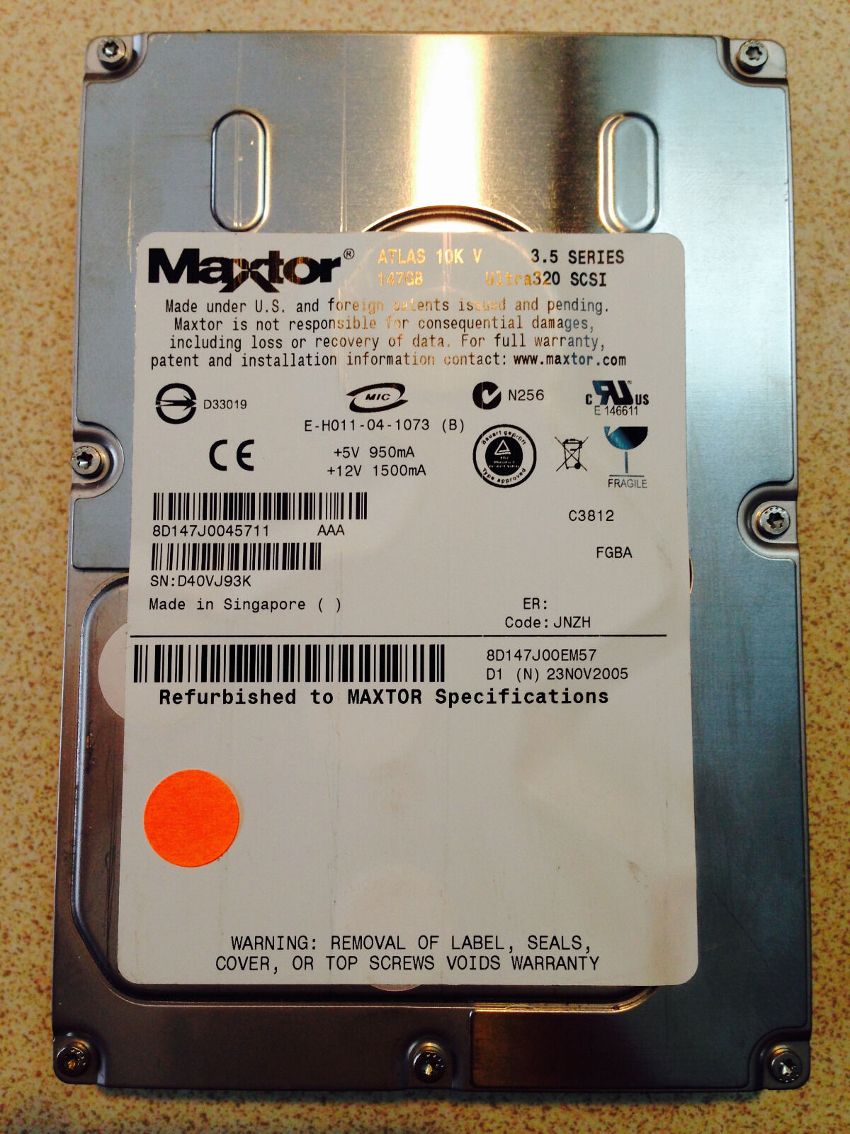 Maxtor Atlas 147 GB,Internal,10000 RPM,3.5