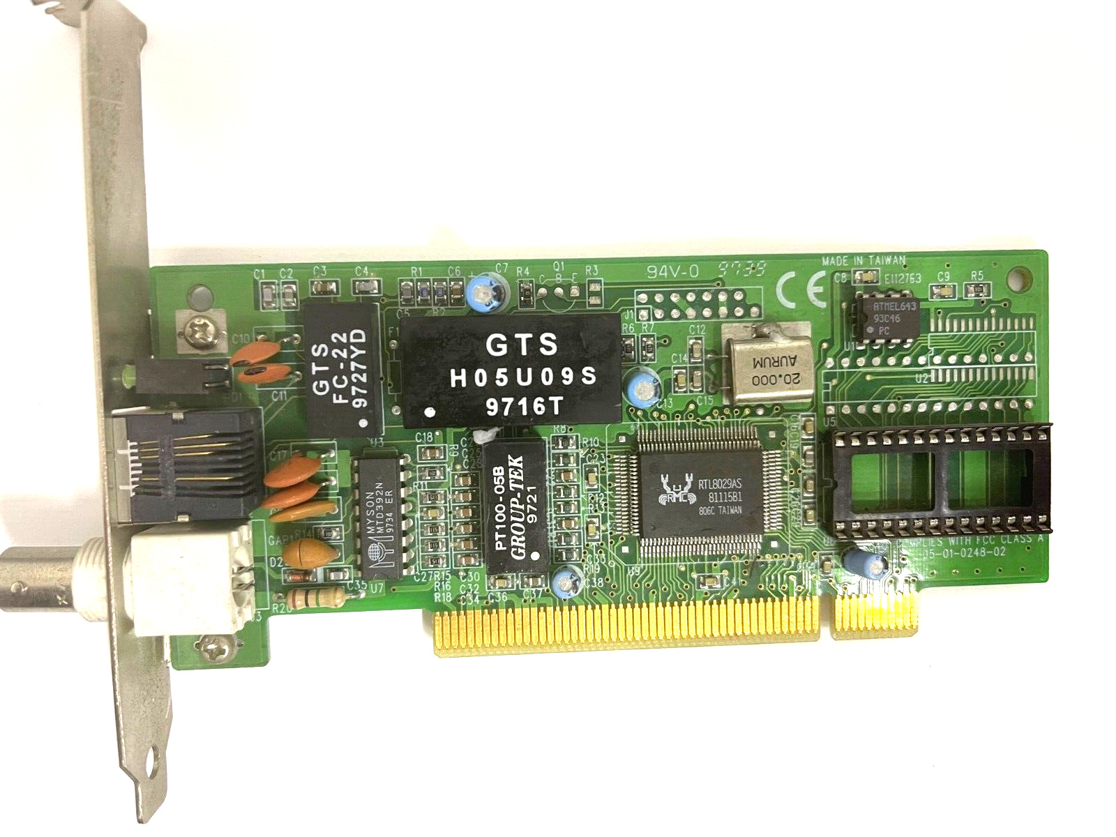 VINTAGE SONY 18-1C-930E PCI ETHERNET LAN NETWORK CARD RJ45 COAX LAN15