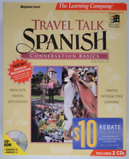 Vintage 1996 Spanish Conversation Basics Learning Company Travel Talk CD PC picture