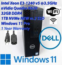 DELL Precision 3420 SFF Xeon, 32GB, 1TB NVMe SSD, nVidia+Wi-Fi PC Desktop Win11P picture