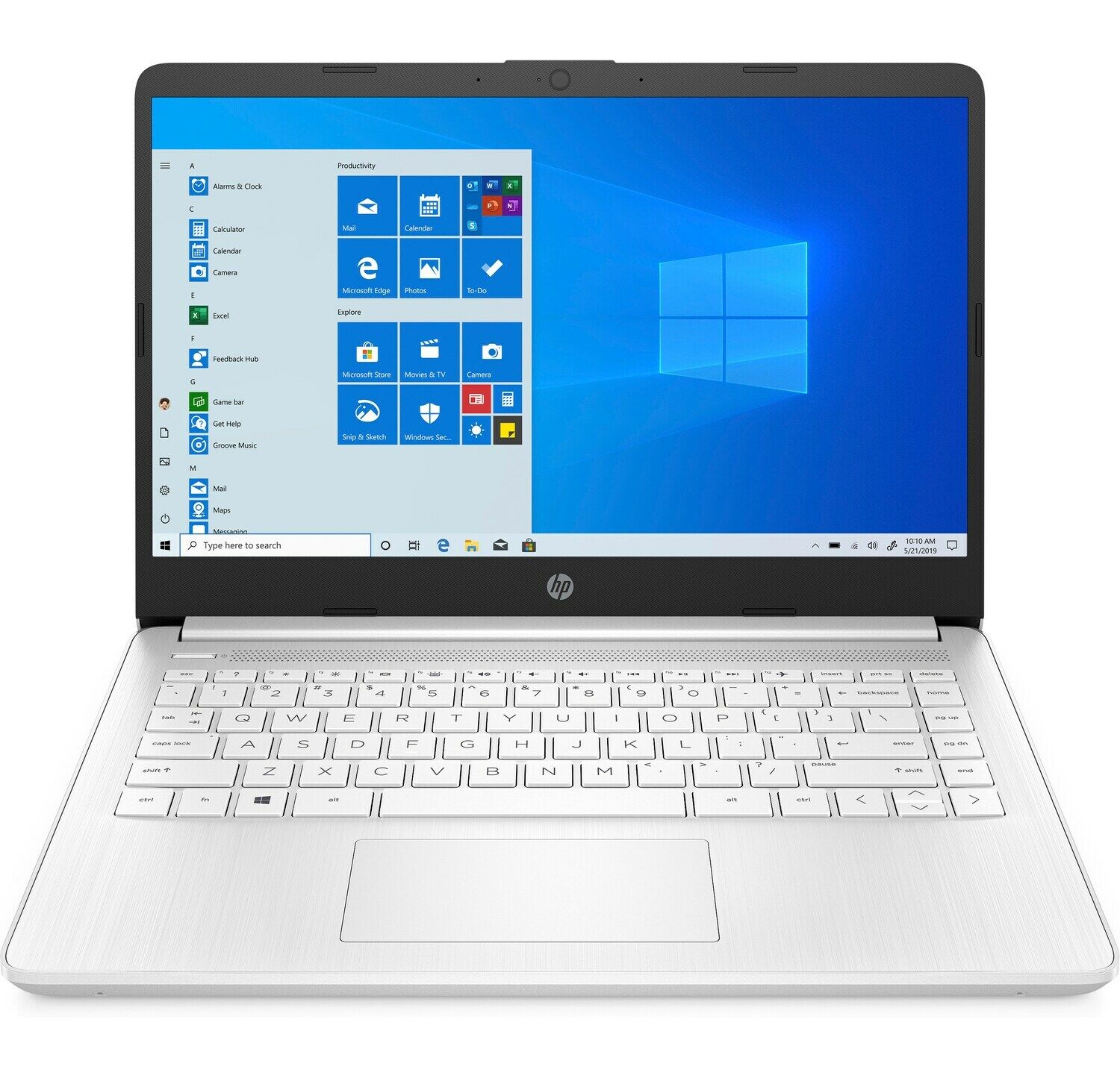 HP 14 Series Touchscreen Laptop Intel Celeron N4020 4GB RAM 64GB eMMC Snow White