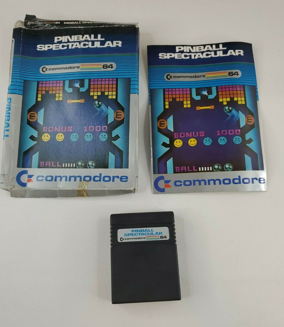 Vintage 1983 Pinball Spectacular Commodore 64 Game with Manual & Box - untested 