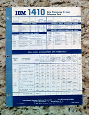 Vintage IBM 1410 Data Processing System Reference Card Dated 1960, 1961 - Rare picture