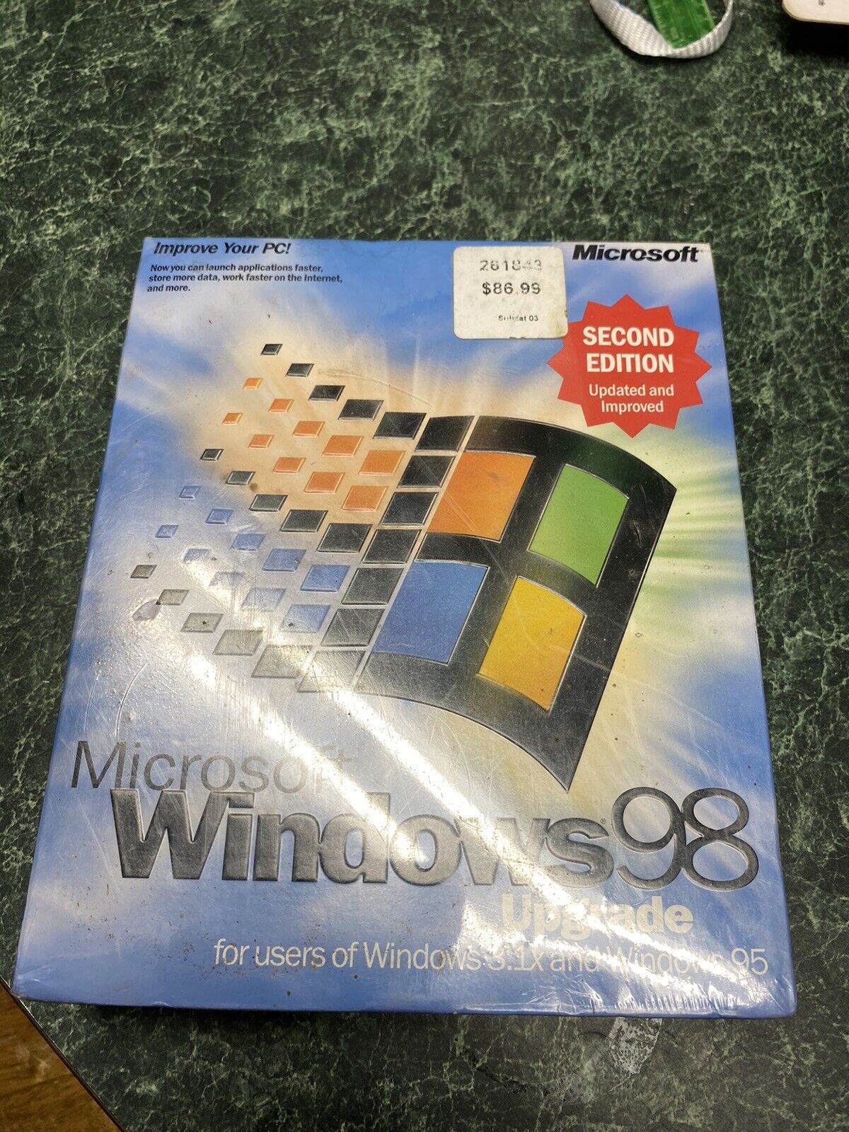 Vintage Microsoft Windows 98 Upgrade Second Edition *SEALED* New Big Box PC