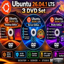Ubuntu 26.04.1 LTS – 3 DVD Set | Desktop • Server • Studio Edition picture