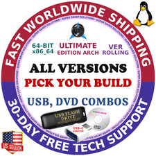 ULTIMATE ARCH LINUX BOOTABLE USB/DVD INSTALLER 64-BIT - CHOOSE BUILD - PC/MAC picture
