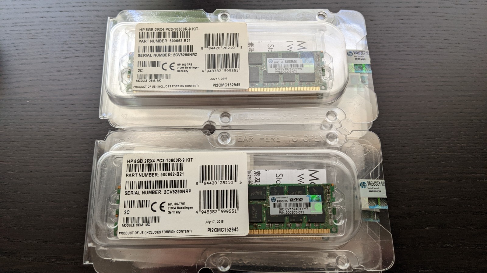 Lot of 16 HP 500662-B21 8GB (1x8GB) PC3-10600 (DDR3-1333) Memory (New, Sealed) Lot of 16 HP 500662-B21 8GB (1x8GB) PC3-10600 (DDR3-1333) Memory (New, Sealed)