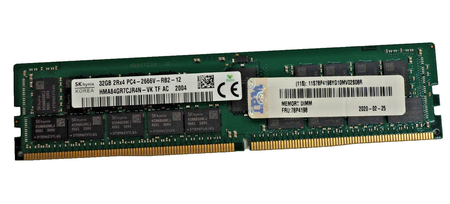 SK Hynix 32GB 2Rx4 PC4–2666V HMA84GR7CJR4N–VK ECC REG Server Memory RAM