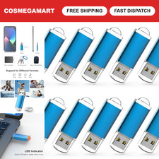 32GB USB 2.0 Flash Drive Bulk Pack of 10 - High-Speed Storage, Blue Color picture