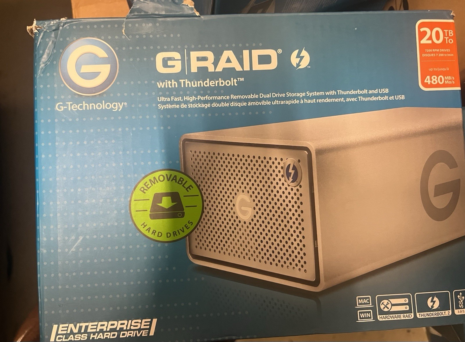 G-Technology G-RAID 20TB (2 x 10TB) Dual-Bay Thunderbolt 2 External Hard Drive G-Technology G-RAID 20TB (2 x 10TB) Dual-Bay Thunderbolt 2 External Hard Drive