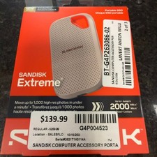 SANDISK  EXTREME 1 TB PORTABLE SSD (G4P004523) picture