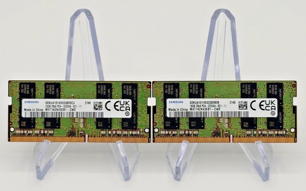 Samsung 32GB Kit 2x16GB DDR4 3200MHz PC4-25600 Laptop RAM SO-DIMM M471A2K43EB1-C Samsung 32GB Kit 2x16GB DDR4 3200MHz PC4-25600 Laptop RAM SO-DIMM M471A2K43EB1-C