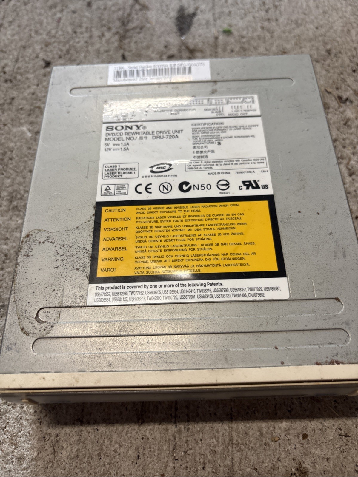Vintage Sony DRU-720A Internal Desktop DVD/CD Rewritable Drive White IDE 2005 Vintage Sony DRU-720A Internal Desktop DVD/CD Rewritable Drive White IDE 2005