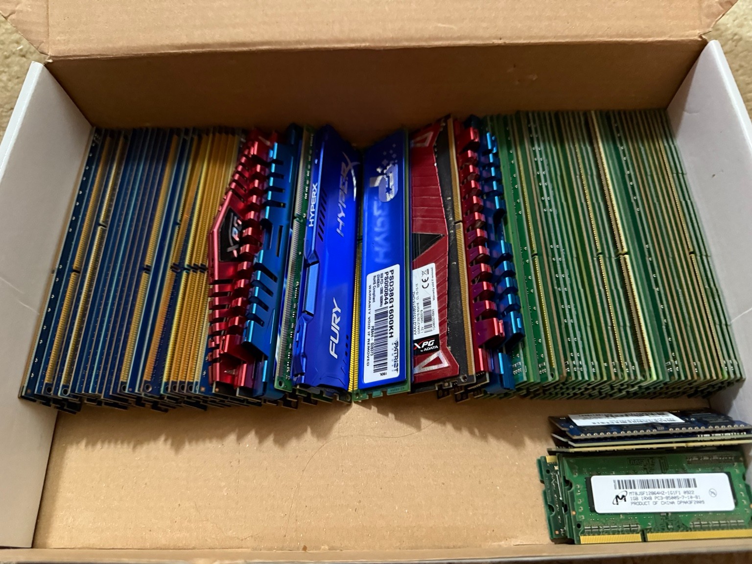 57pc UNUSED RAM Memory Lot DDR2 DDR3 DDR4 G.SKILL HyperX ADATA Kingston Micron