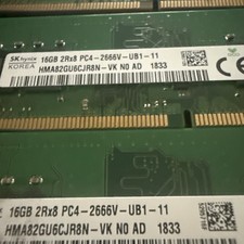3 SK Hynix 16GB DDR4 2666PC4-21300 2RX8 UDIMM Ram HMA82GU6CJR8N-VK and JJR8N picture