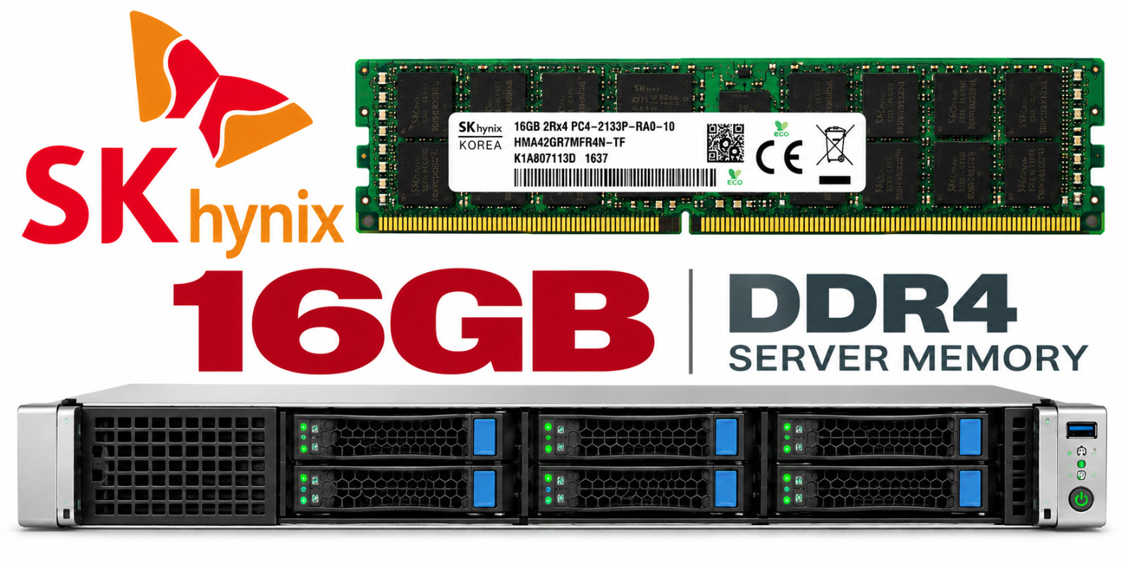 SK hynix 16GB DDR4-2133P ECC RDIMM 2Rx4 HMA42GR7MFR4N-TF Server RAM