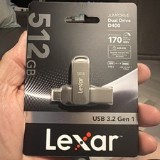 Lexar 512GB JumpDrive Dual Drive D400 USB 3.2 TypeC & Type-A Flash Drive 170 MBs picture