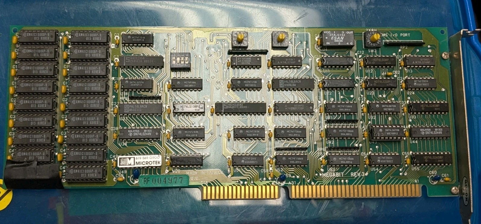 Vintage Microtek Megabit Rev 3 Memory Expansion Board 8-Bit ISA RAM Card IBM PC Vintage Microtek Megabit Rev 3 Memory Expansion Board 8-Bit ISA RAM Card IBM PC
