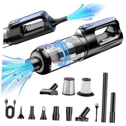 Car Vacuum Portable Cordless, 18000Pa 2 in 1 Vacuum Cleaner&Air Duster, Blue Car Vacuum Portable Cordless, 18000Pa 2 in 1 Vacuum Cleaner&Air Duster, Blue
