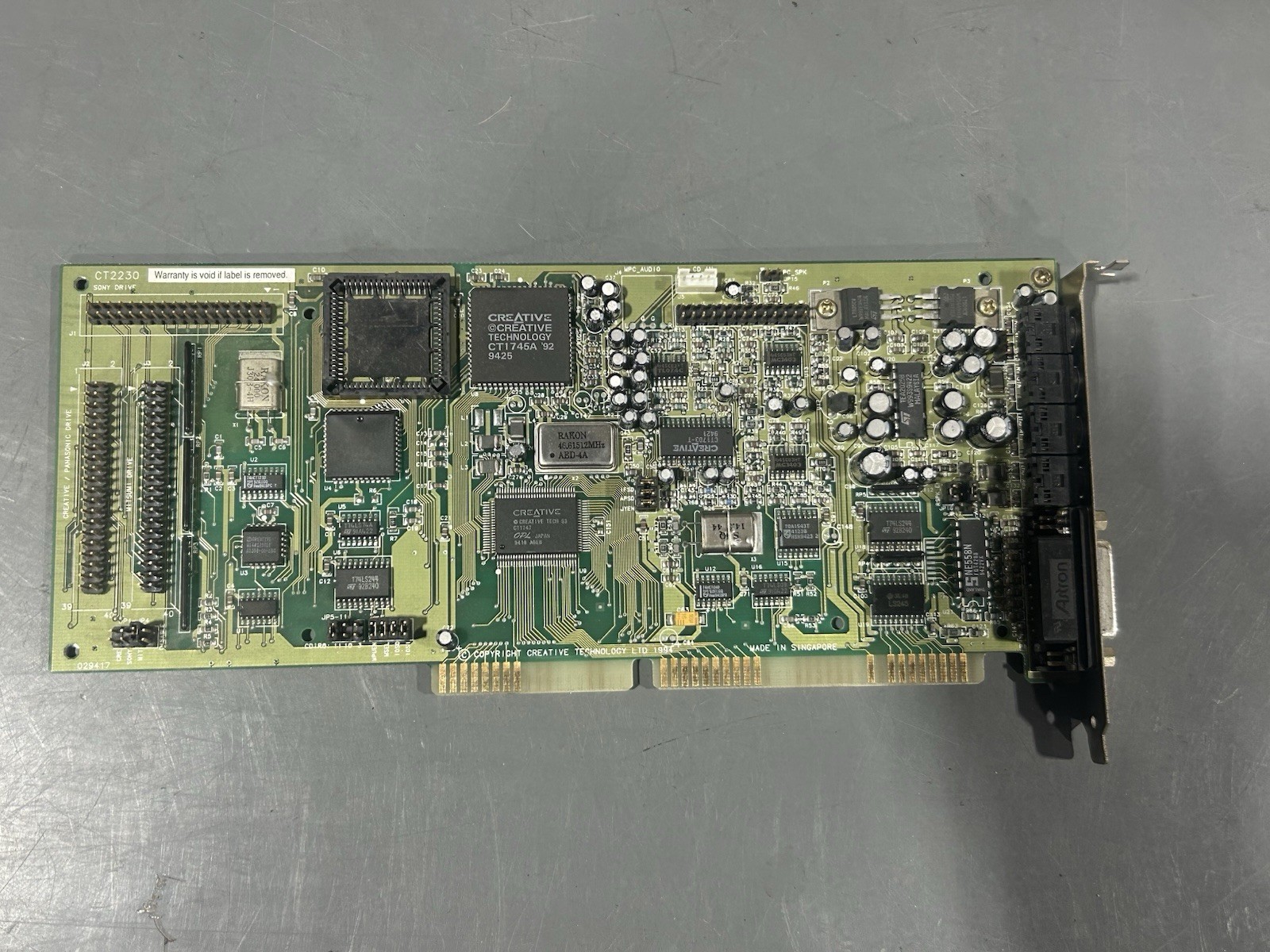 Vintage Creative Labs CT2230 Sound Blaster 16 ISA Sound Card - Working READ