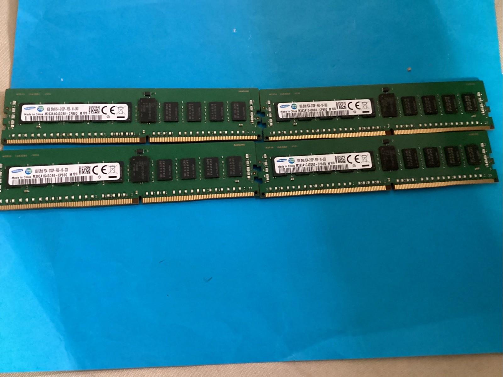 Lot of 4 Samsung 8GB 2Rx8 PC4-2133P -RE0-10 M393A1G43DB0-CPB0Q Lot of 4 Samsung 8GB 2Rx8 PC4-2133P -RE0-10 M393A1G43DB0-CPB0Q