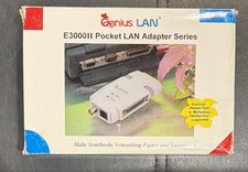 Vintage Genius LAN E3000II Pocket LAN Adapter CIB Complete Box Manual Floppy PS2 picture