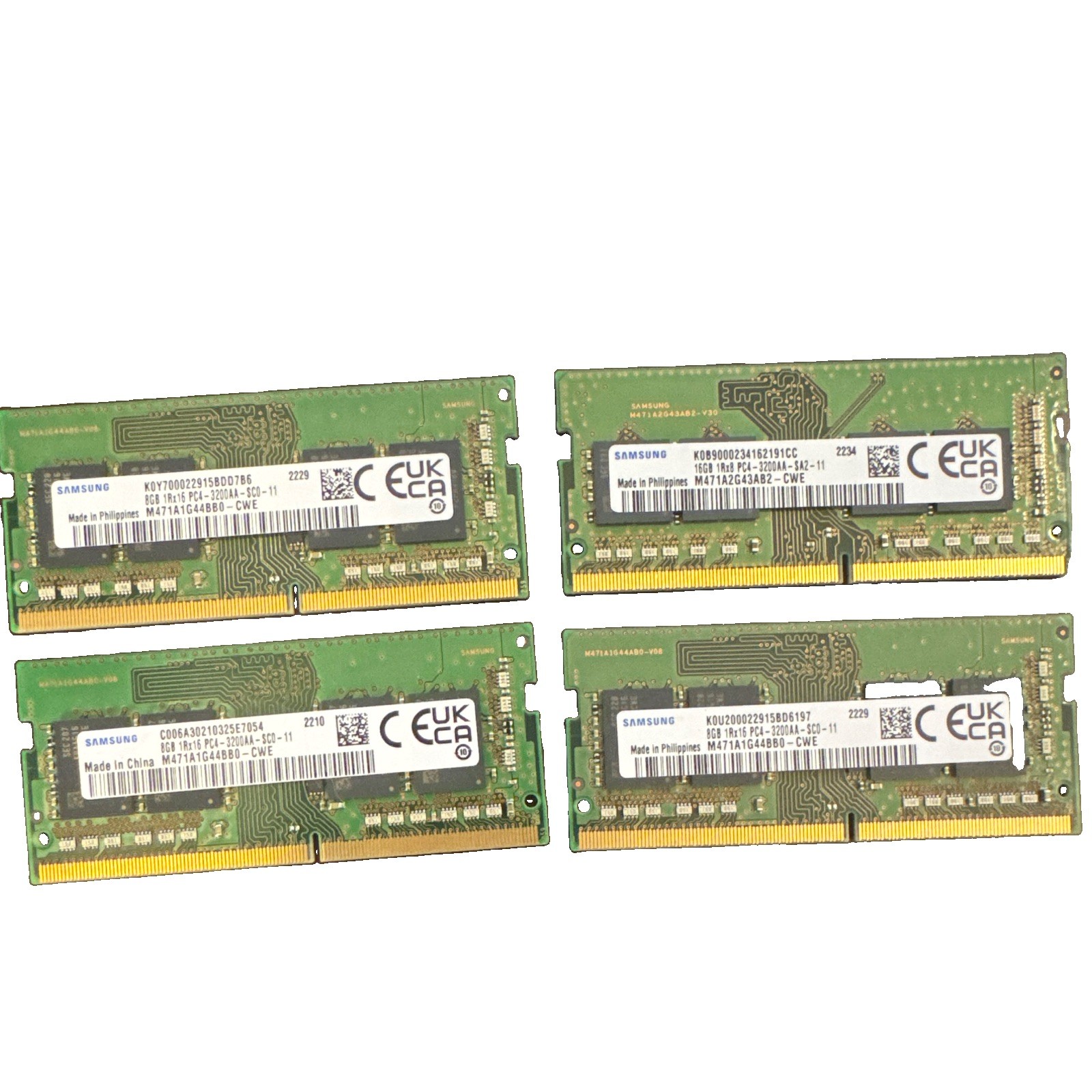Samsung 32GB (4x8GB) DDR4-3200 SODIMM PC4-3200AA Laptop RAM M471A1G44BB0-CWE