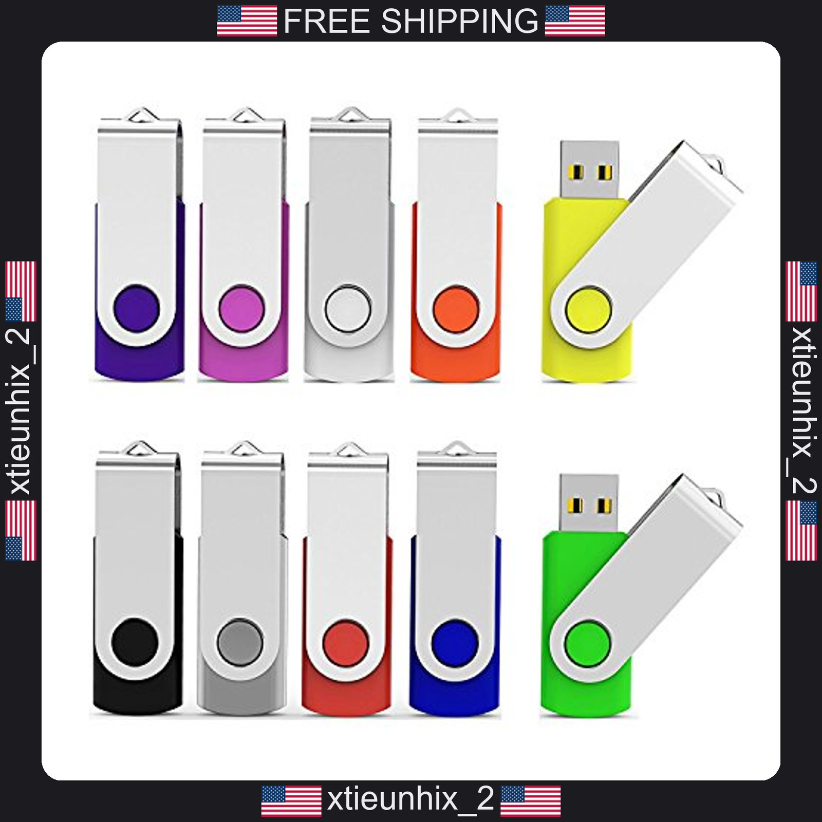 USB Flash Drive 32GB Pack of 10 with Twist Turn Design and Multiple Colors USB Flash Drive 32GB Pack of 10 with Twist Turn Design and Multiple Colors