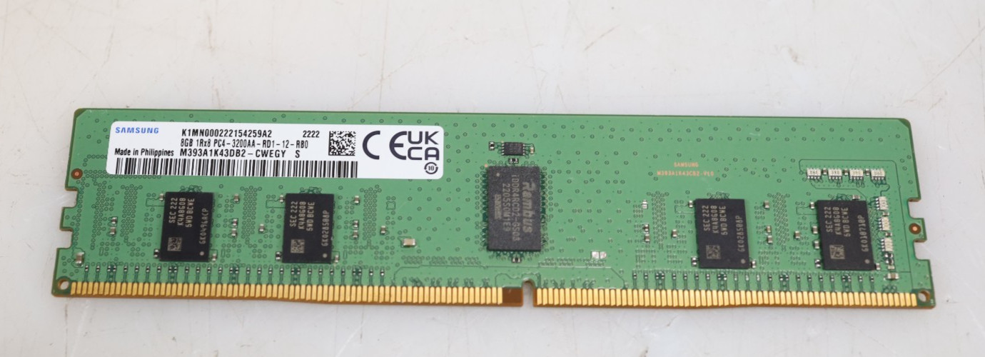 8GB Samsung M393A1K43DB2-CWE 1Rx8 PC4-3200AA DDR4 ECC RDIMM Server RAM 8GB Samsung M393A1K43DB2-CWE 1Rx8 PC4-3200AA DDR4 ECC RDIMM Server RAM