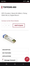 Precision TSFPDA10G-80I-X 10G SFP+ ZR DWDM Tunable 80km SMF/LC Transceiver picture