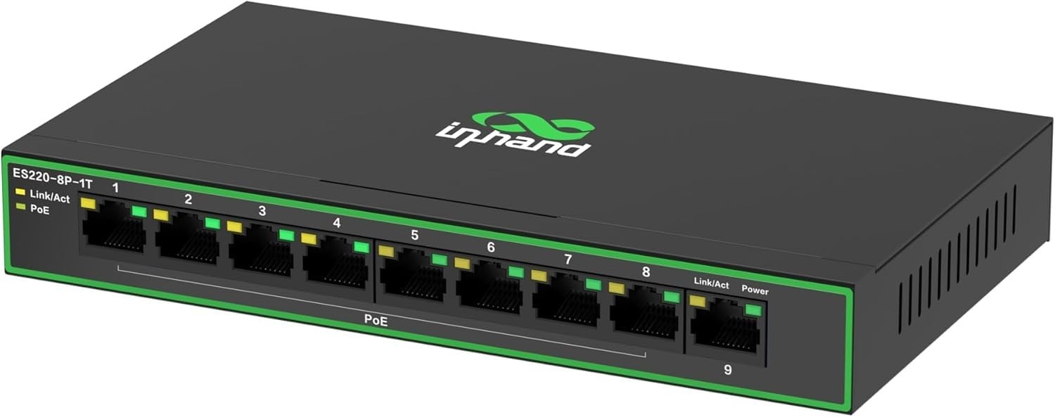 9 Ports Gigabit Network Switch w/ 8 PoE+ Ports Max.120W each port 30w Metal Case