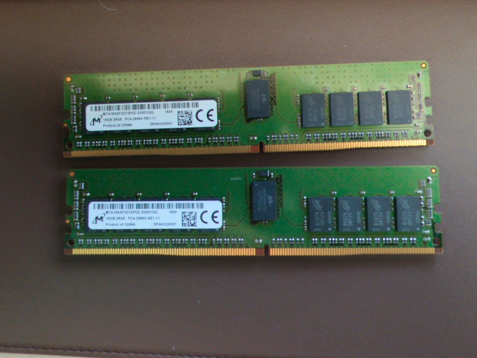 32gb (2 x 16gb) Micron DDR4 ECC PC4-2666-RE1-11