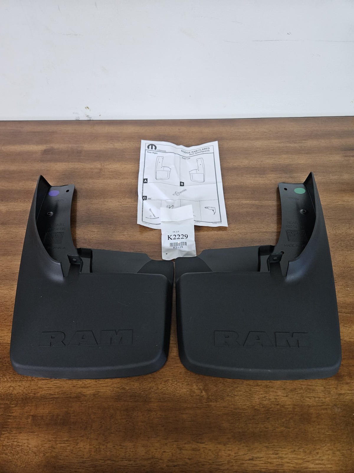 Genuine Mopar #82214136 Molded Rear Mud Guards Ram 1500 & 1500 Classic '09-'23 Genuine Mopar #82214136 Molded Rear Mud Guards Ram 1500 & 1500 Classic '09-'23