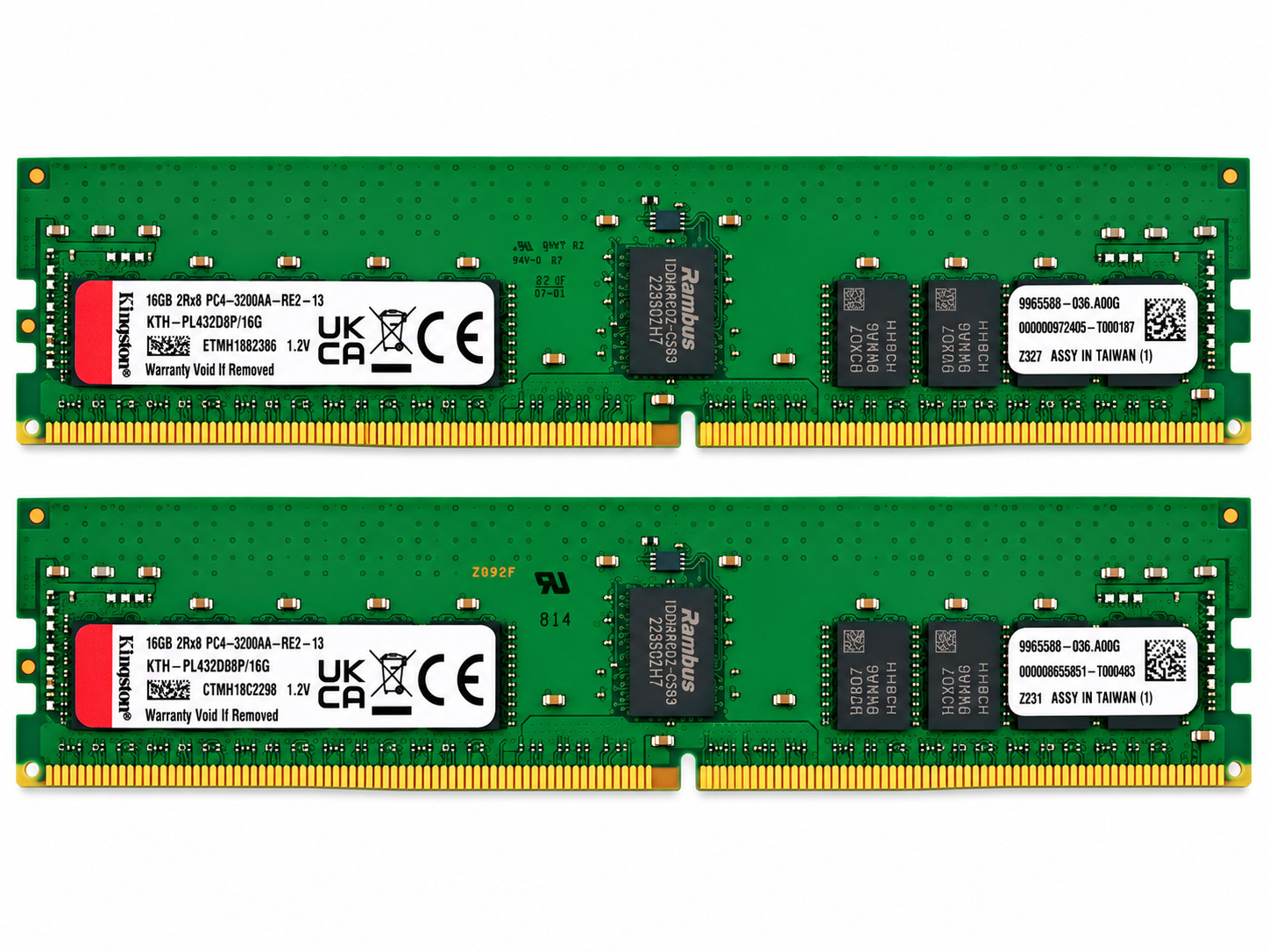 Kingston  32GB DDR4-3200MHz DIMM RAM  KTH-PL432D8P/16G (2X16GB STICKS) sku 0055