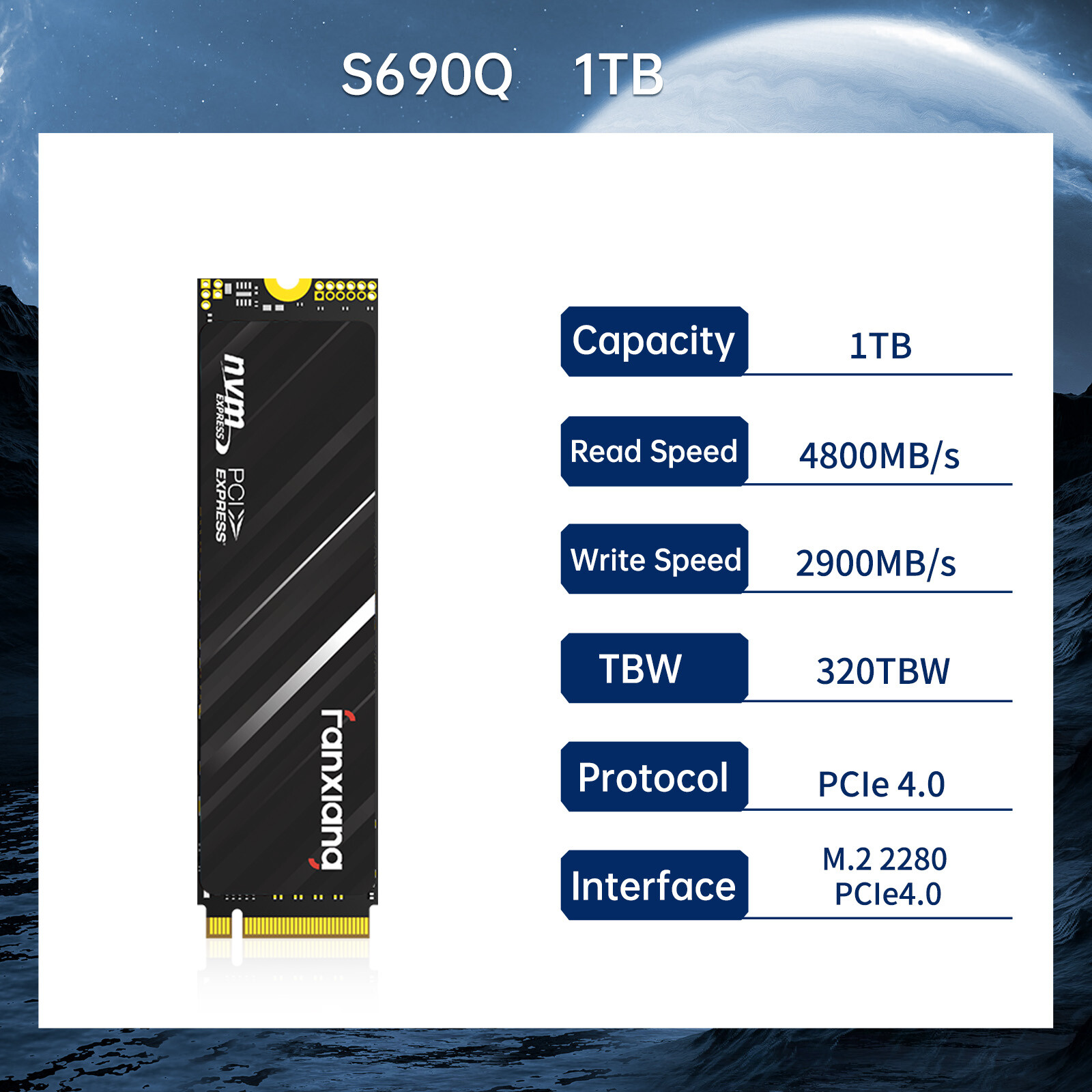 Fanxiang 4TB 2TB 1TB SSD PS5 PCIe Gen4.0 NVMe M.2 Internal Solid State Drive Lot