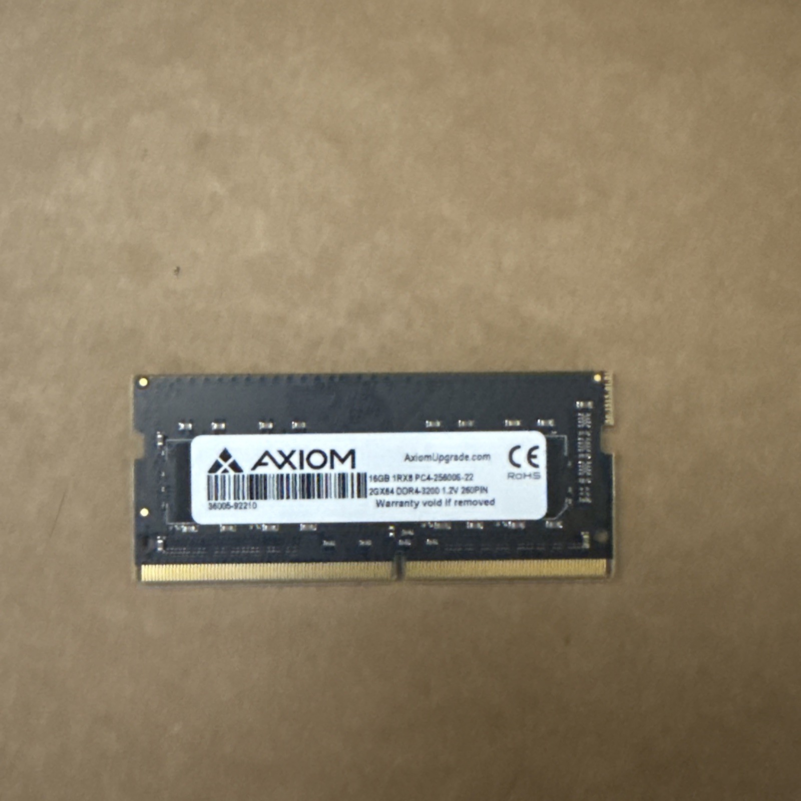 16GB DDR4-3200 Laptop Memory Axiom 1RX8 PC4-25600S-22 260-Pin SODIMM Memory RAM