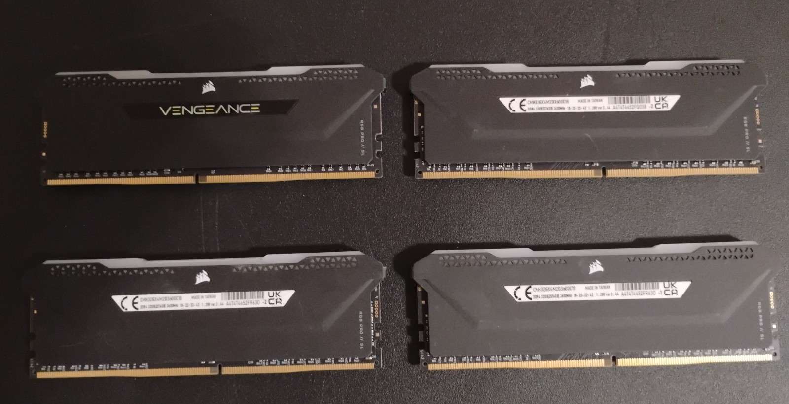 64GB Total (4 x 16GB DIMMs) DDR4 3600 Corsair Vengeance RGB Pro SL