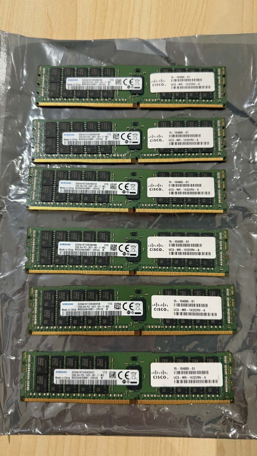 192GB 6x 32GB Samsung DDR4 Reg ECC PC4-2400T Cisco