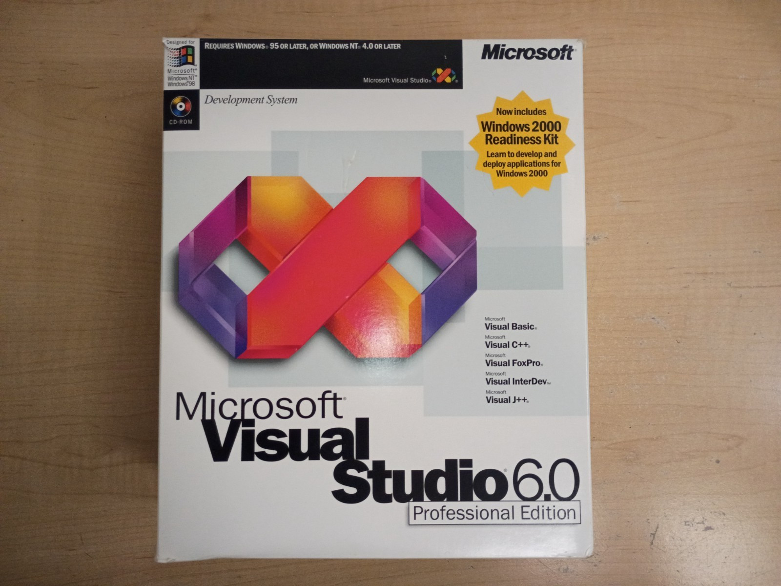 Vintage MS Visual Studio 6.0 Professional Big Box Software - Complete w/ Key