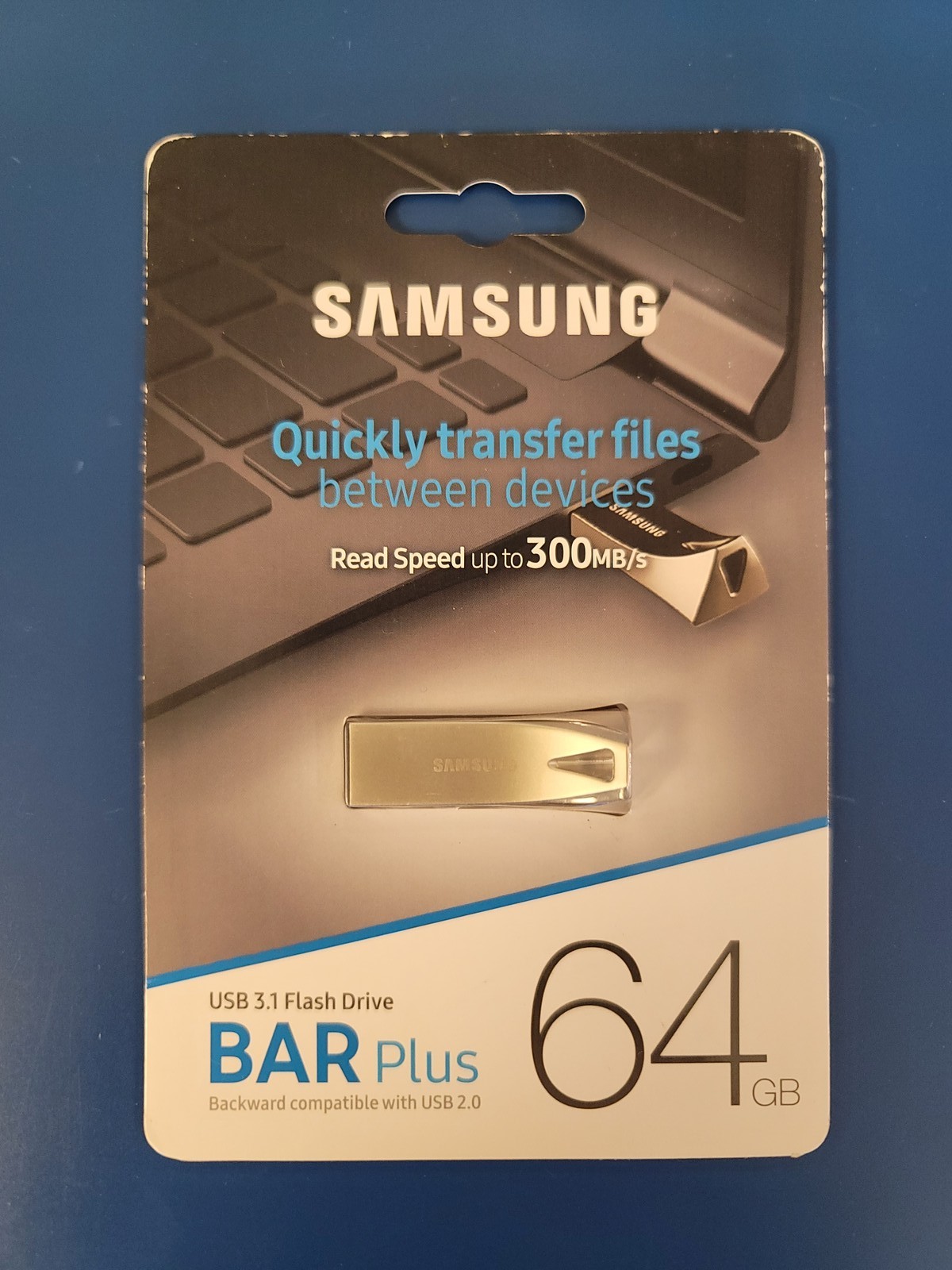 Samsung BAR Plus 64GB USB 3.1 Flash Drive 300MB/s Champagne Silver MUF-64BE3/AM
