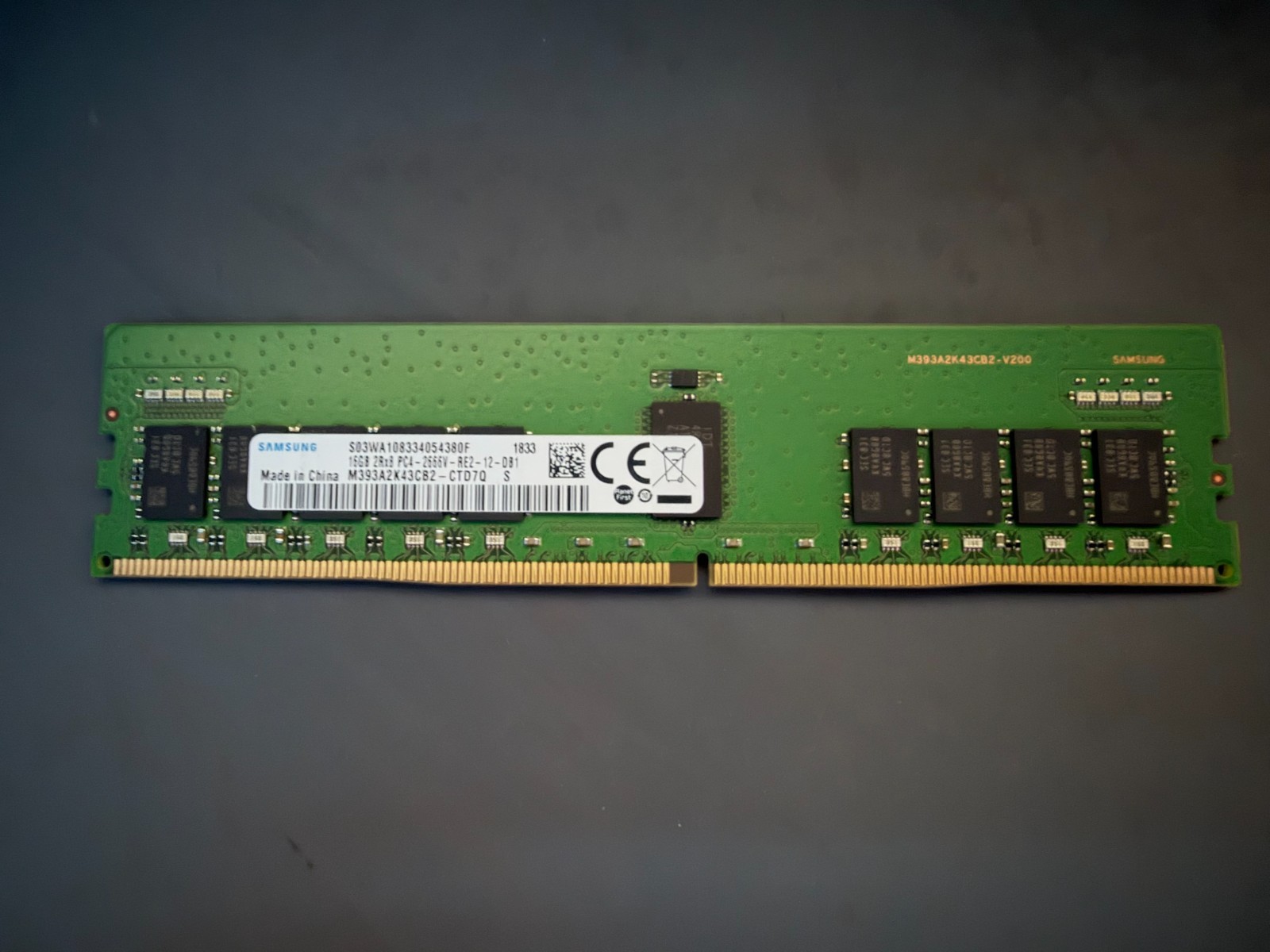 16GB Samsung M393A2K43DB2-CTD7Q DDR4 PC4-2666V RDIMM Server Memory RAM 16GB Samsung M393A2K43DB2-CTD7Q DDR4 PC4-2666V RDIMM Server Memory RAM