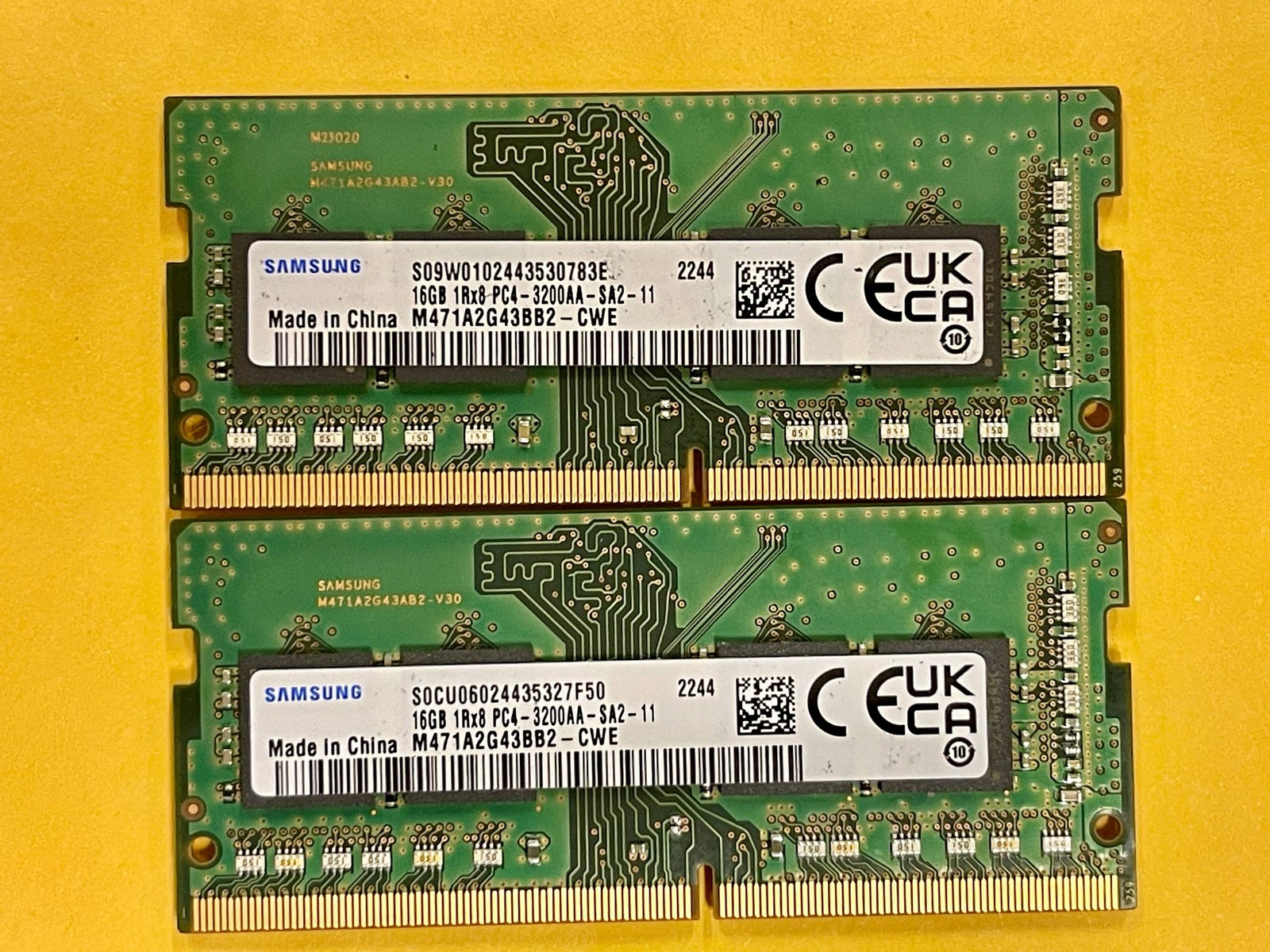 Samsung 32GB Kit 2x16GB DDR4-3200 PC4-25600 1Rx8 SODIMM M471A2G43BB2-CWE Samsung 32GB Kit 2x16GB DDR4-3200 PC4-25600 1Rx8 SODIMM M471A2G43BB2-CWE