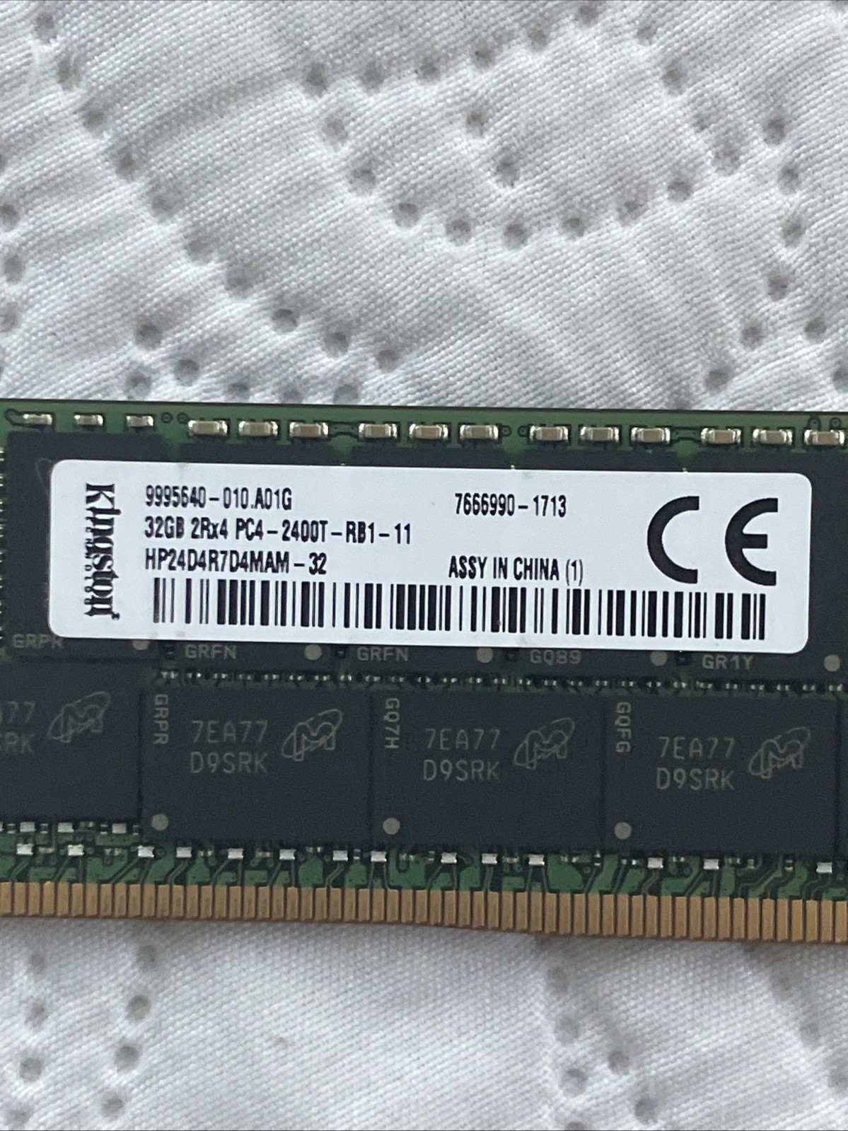 Kingston 32GB 2Rx4 PC4-2400T-RB1-11 ECC REG Server Memory HP24D4R7D4MAM-32 Kingston 32GB 2Rx4 PC4-2400T-RB1-11 ECC REG Server Memory HP24D4R7D4MAM-32
