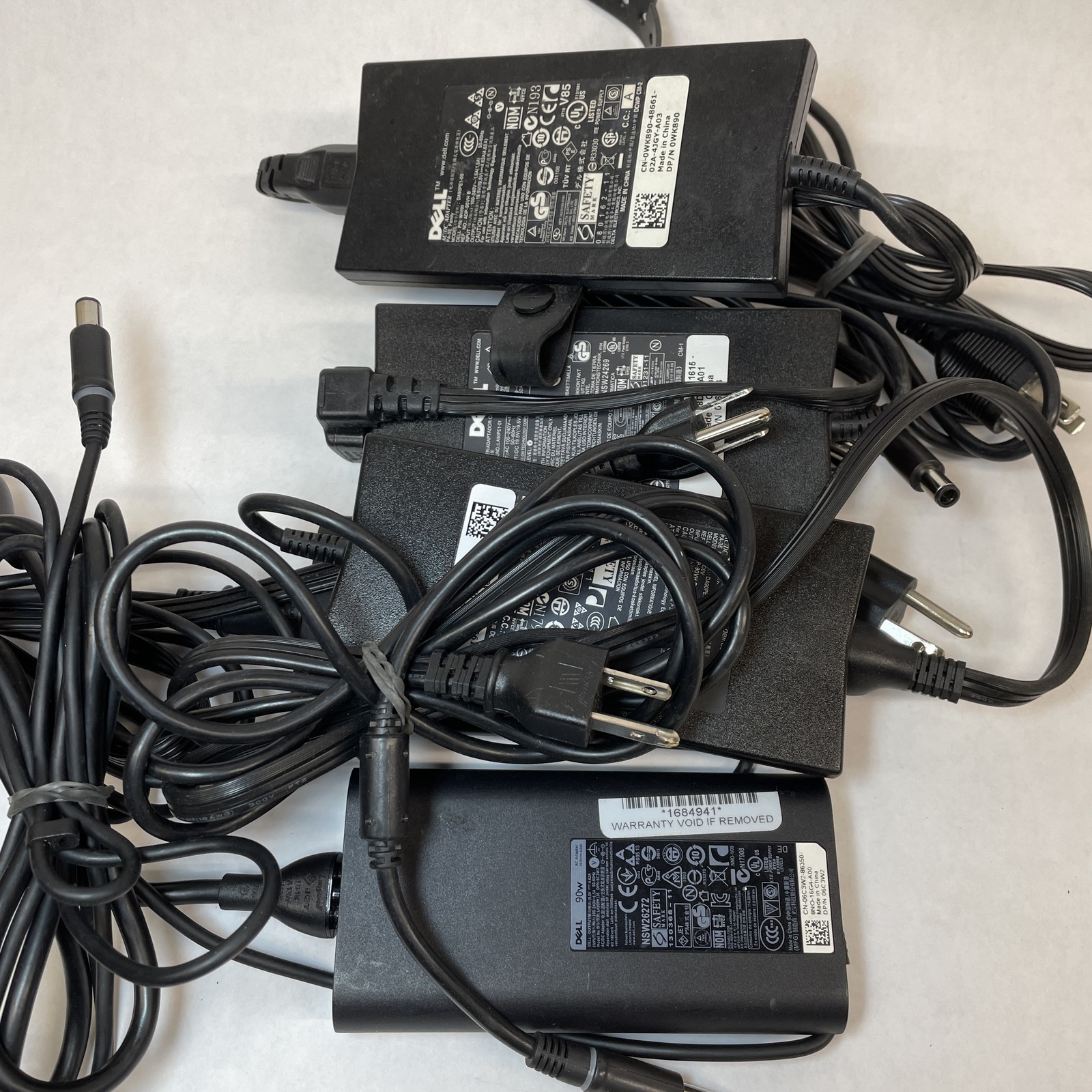 Lot of 5 Dell OEM 90W 7.4mm 19.5V 4.62A Big Barrel AC Adapters Mixed Models Lot of 5 Dell OEM 90W 7.4mm 19.5V 4.62A Big Barrel AC Adapters Mixed Models