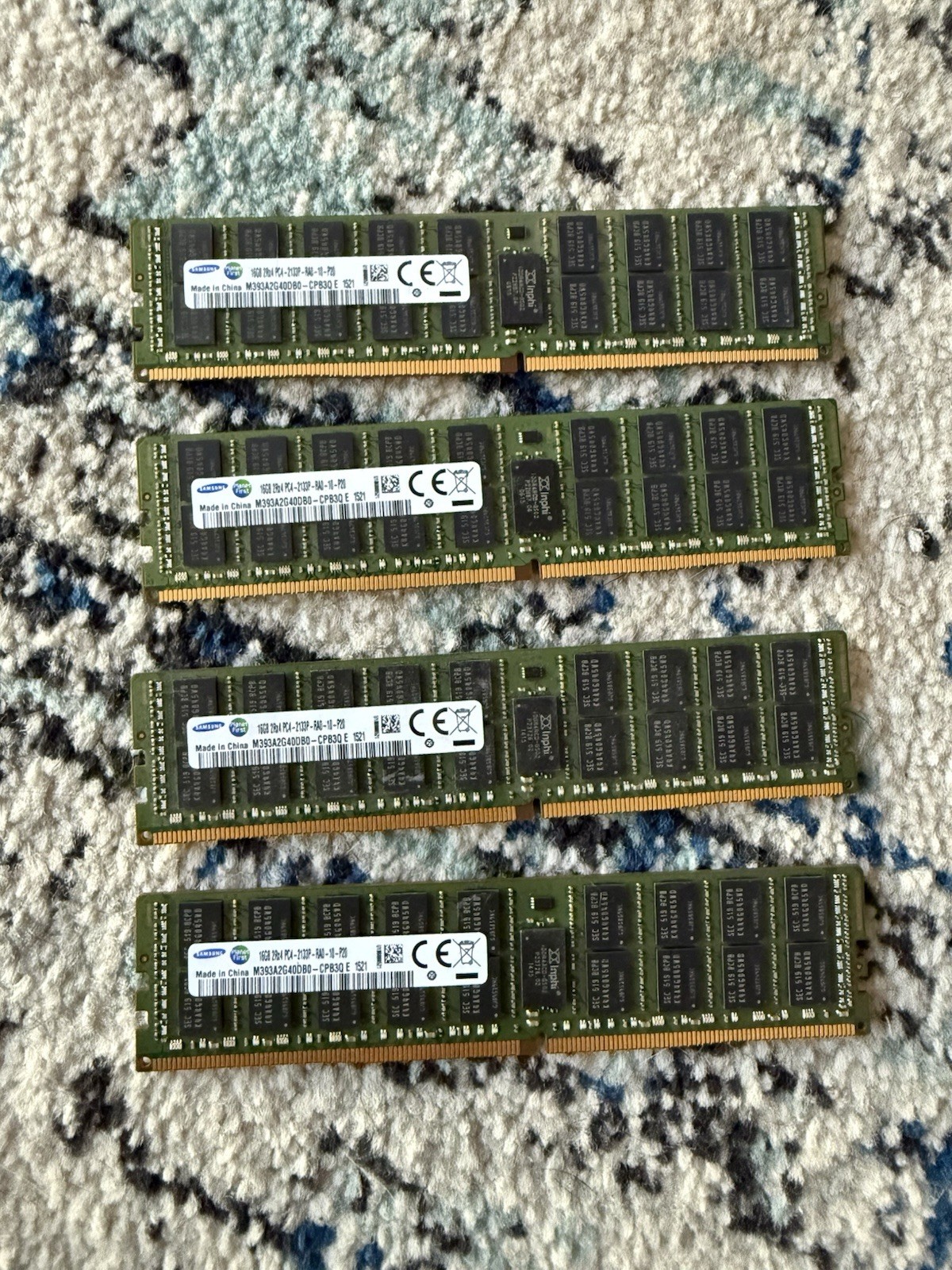 64GB SAMSUNG 4x16GB 2RX4 PC4-2133P M393A2G40DB0-CPB DDR4 Server Memory
