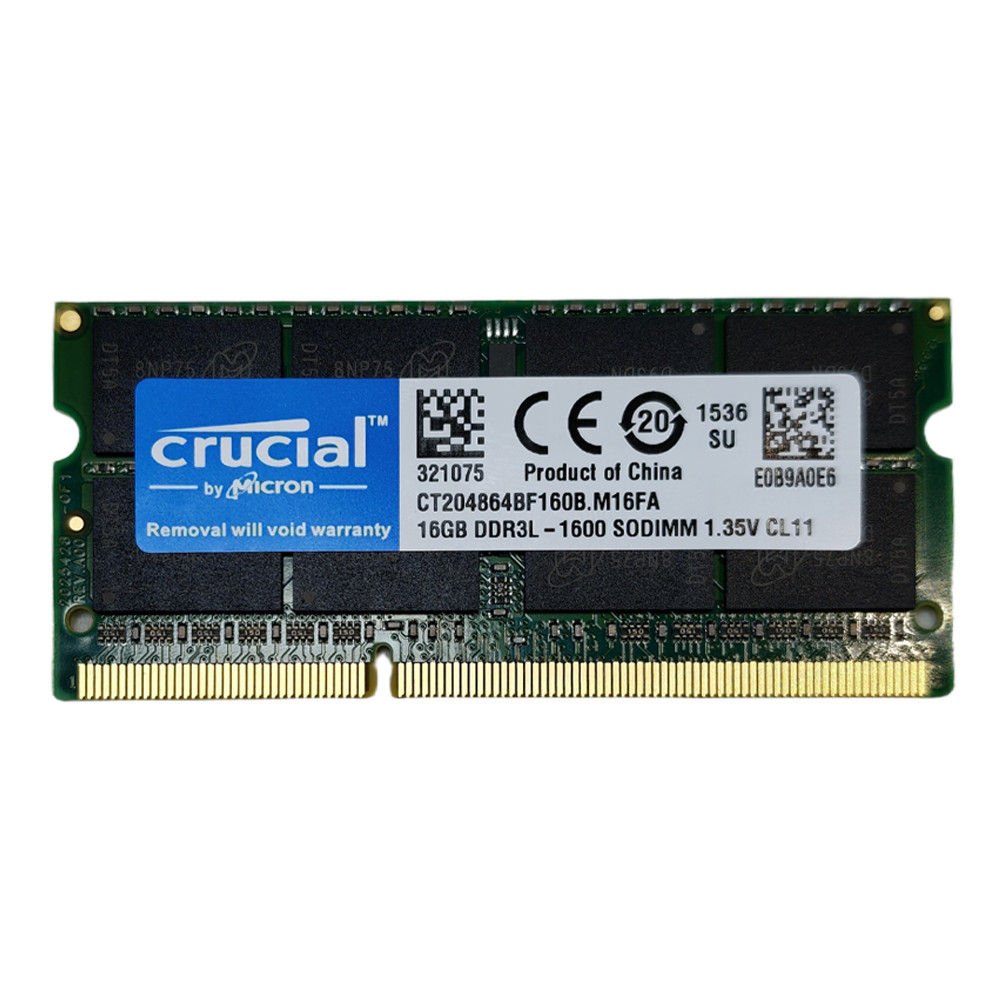 For Crucial 1x 16GB DDR3L 1600 mhz PC3L-12800S 1.35V Laptop SODIMM Memory RAM For Crucial 1x 16GB DDR3L 1600 mhz PC3L-12800S 1.35V Laptop SODIMM Memory RAM