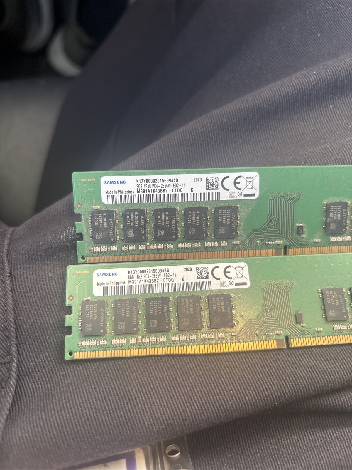 2x Samsung M378A1K43CB2-CRC 8GB DDR4 UDIMM Module - 16GB Total
