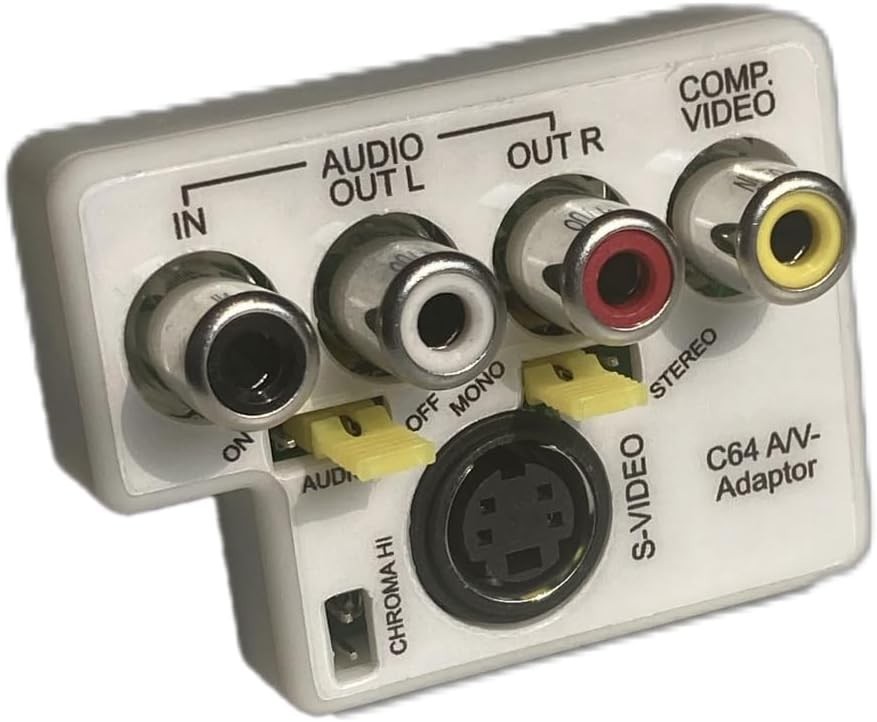 Commodore 64/128 Compatible AV Adapter with Audio and Video Functionality Commodore 64/128 Compatible AV Adapter with Audio and Video Functionality
