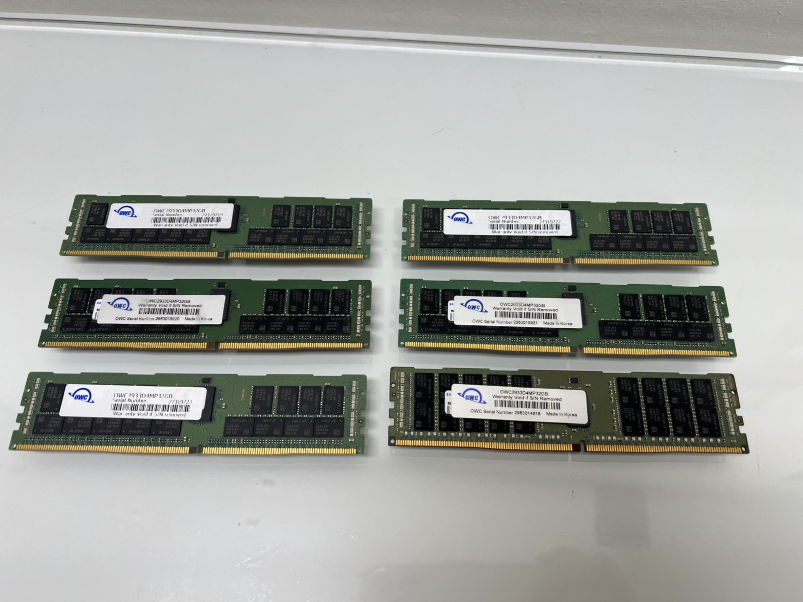 OWC 192GB (6x32GB) DDR4 2933MHz RAM Upgrade Kit For 2019 Mac Pro A1991