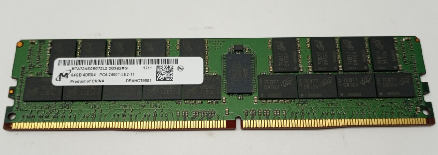 Micron 64GB 4DRX4 PC4-2400T-LE2-11 MTA72ASS8G72LZ-2G3B2MG DDR4 Server RAM KD313 Micron 64GB 4DRX4 PC4-2400T-LE2-11 MTA72ASS8G72LZ-2G3B2MG DDR4 Server RAM KD313